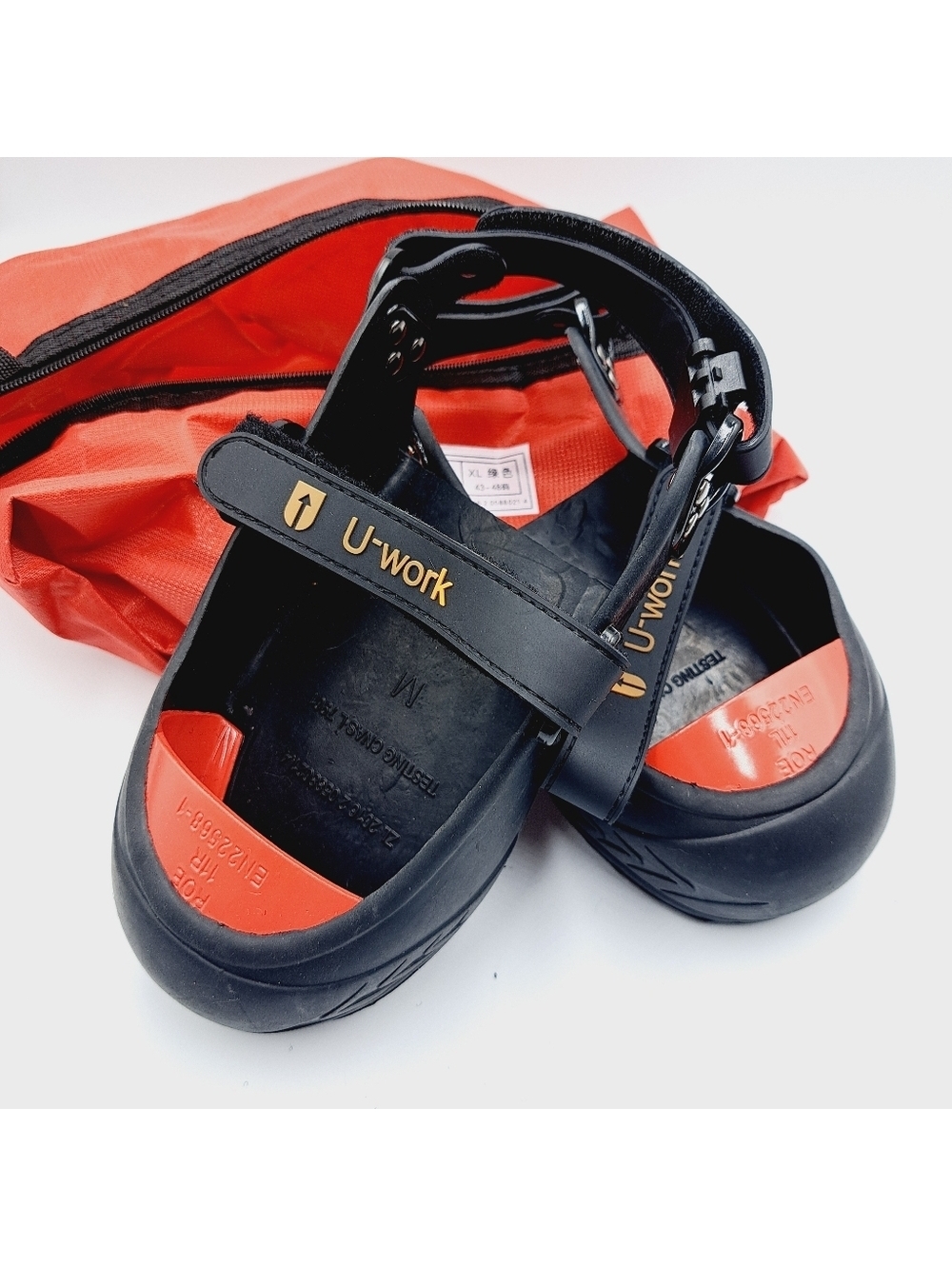 U-Work Safety Overshoes Titanium Toe Shoe Covers with Carry Bag Size Med